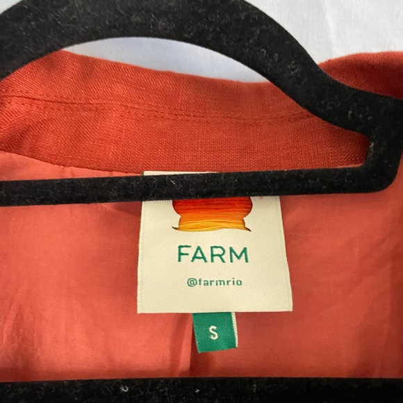 FARM Rio Oversize Linen Blazer in Rust Brown - Picture 4 of 7